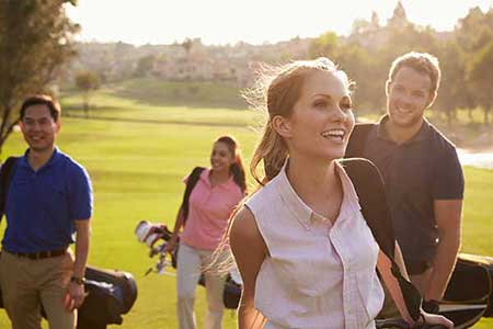 Group of friends at the golf course