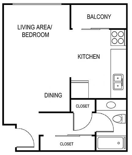 Studio floor plan layout 2